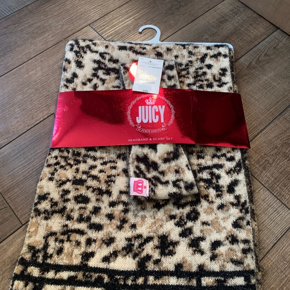 Juicy Couture NWT Cougar Animal Print Headband and Scarf Set ~One Size. - Picture 2 of 3